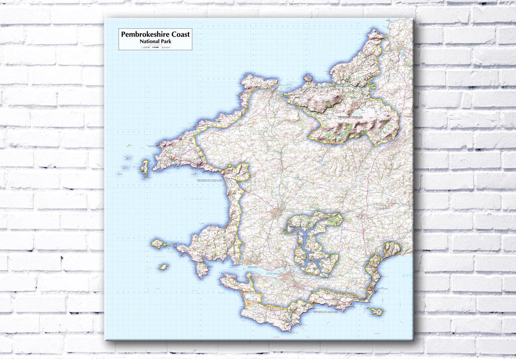 Pembroke Coast National Park Map Canvas Print - love maps on...