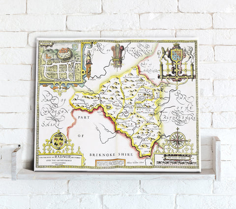 Map Canvas - Vintage County Map - Radnorshire
