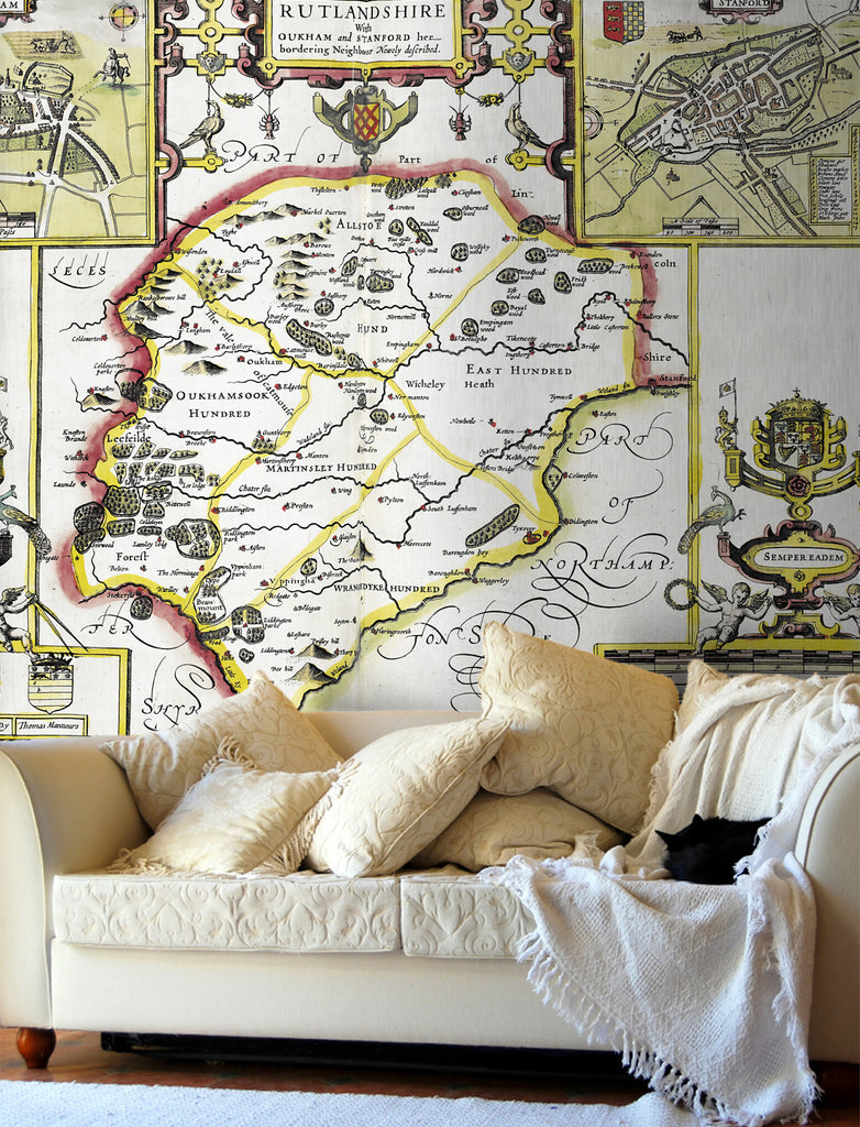 Map Wallpaper - Vintage County Map - Rutland - Love Maps On... - 1