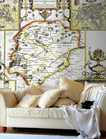 Map Wallpaper - Vintage County Map - Rutland