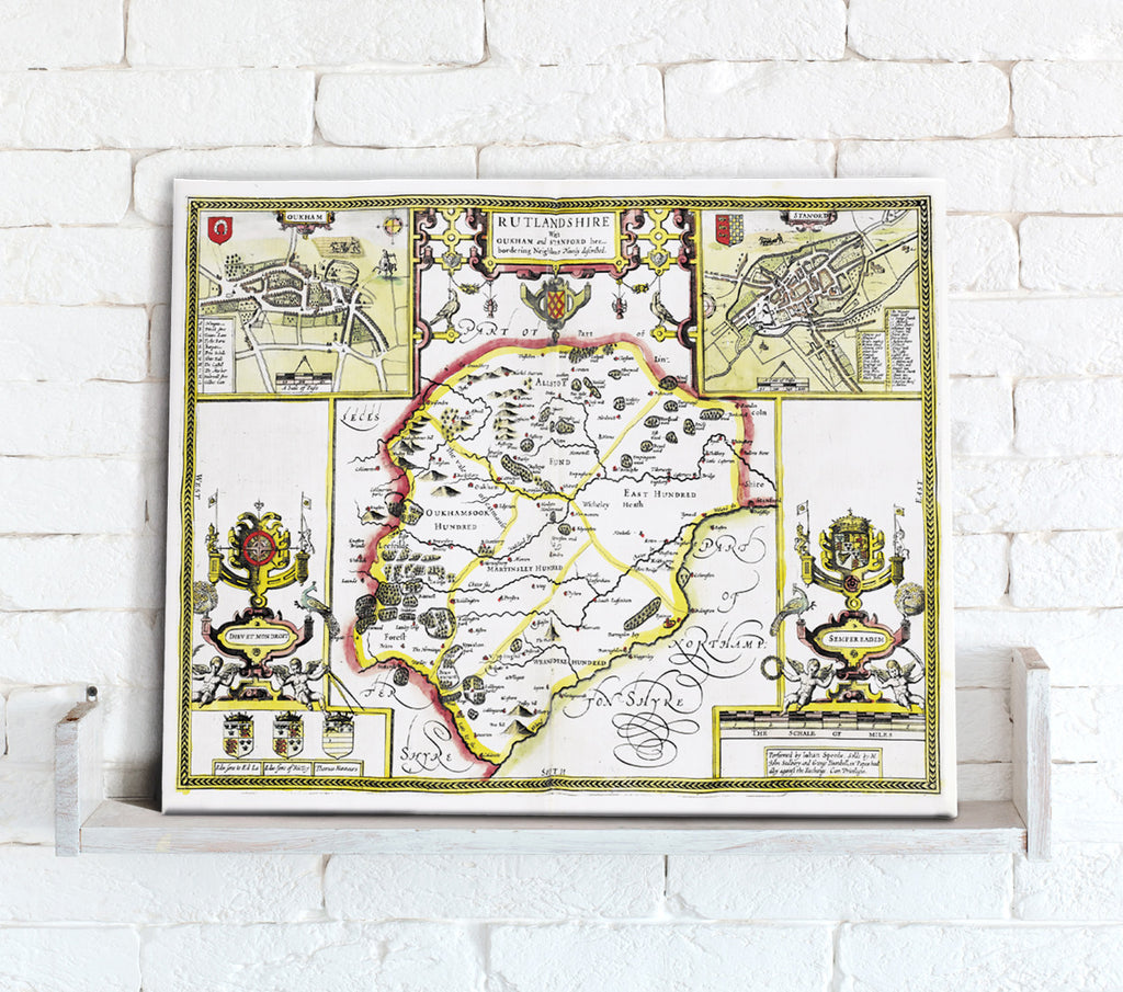 Map Canvas - Vintage County Map - Rutland - Love Maps On...