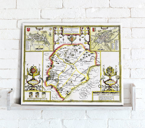 Map Canvas - Vintage County Map - Rutland