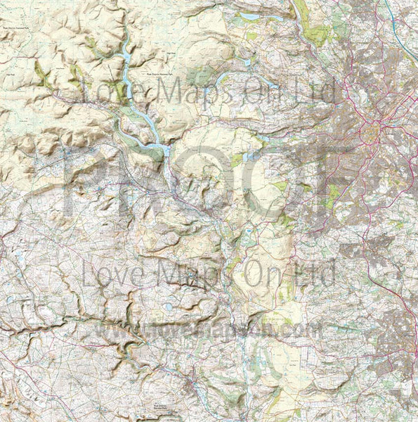 Map Wallpaper - Custom OS Landranger Map with Hillshading from Love ...