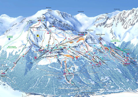 Piste Map Poster - Les Arcs