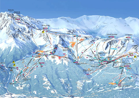 Piste Map Poster - La Plagne