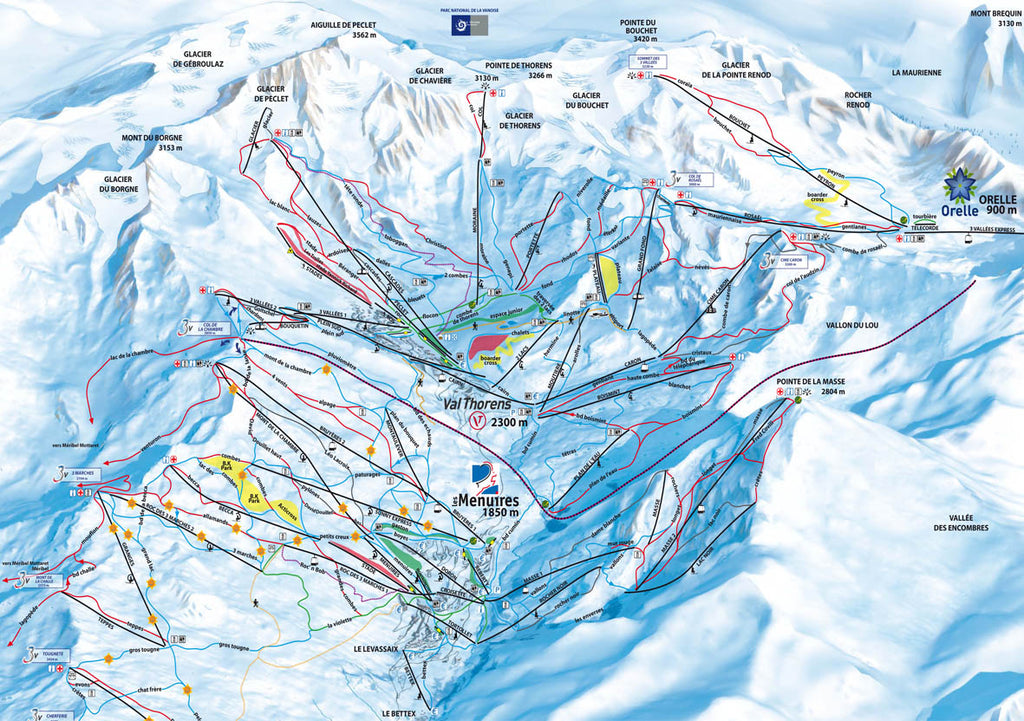 Piste Map Poster - Val Thorens & Les Menuires Poster Print- Love Maps On...