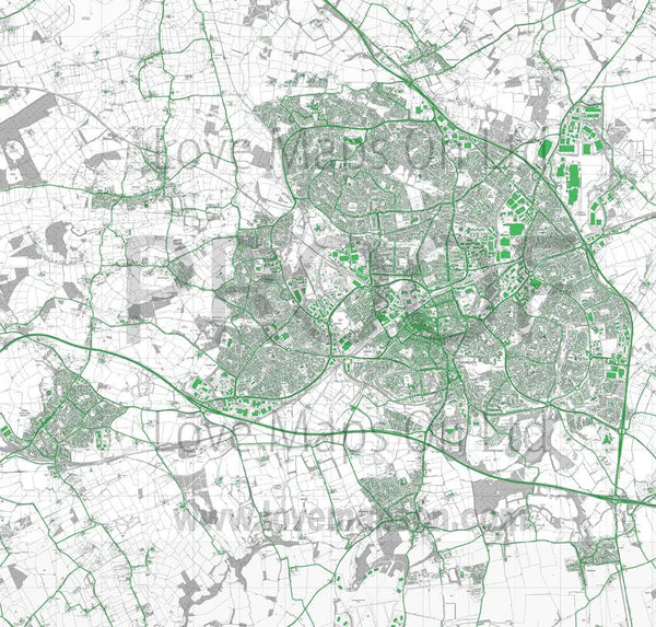 Map Wallpaper - Custom Ordnance Survey Street Map from Love Maps On...