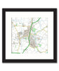 Framed Map - Custom Ordnance Survey Street Map - High Detail
