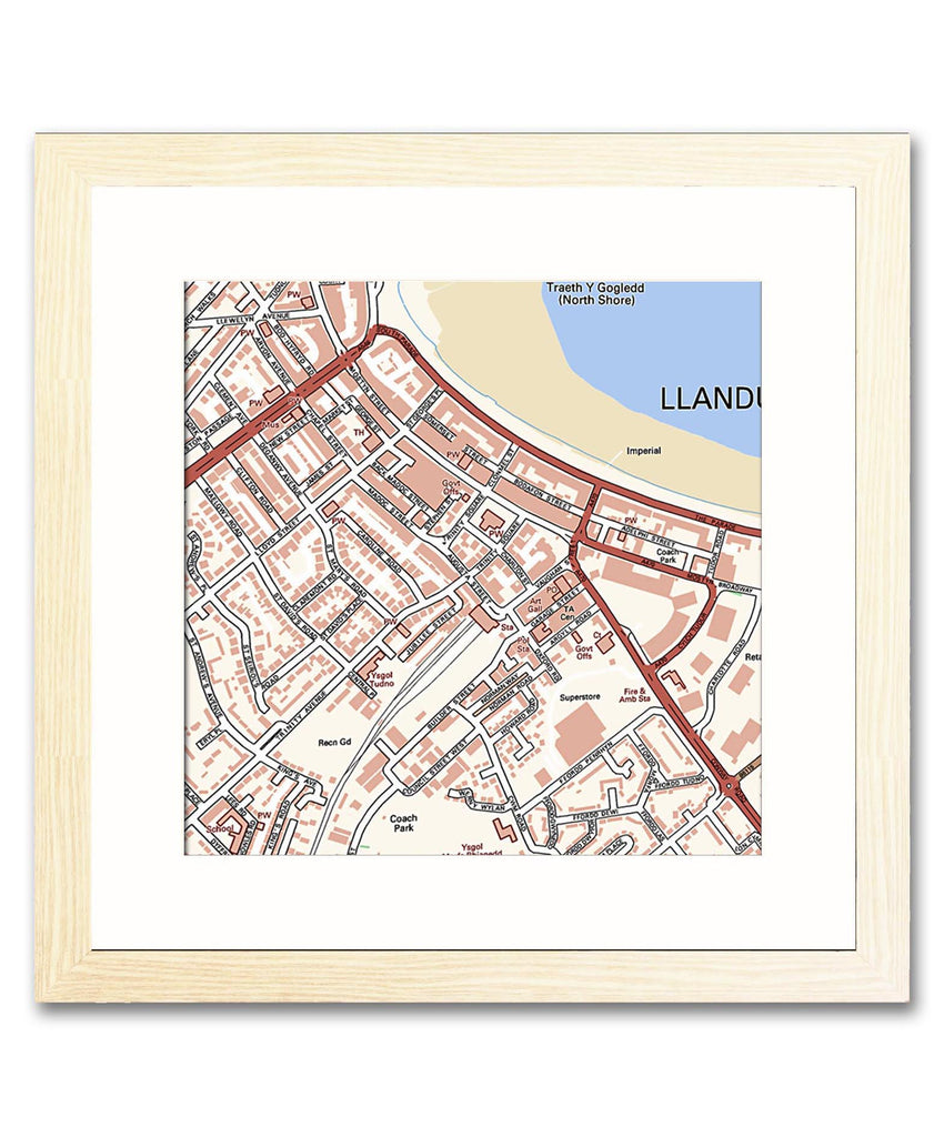 Framed Map - Custom Ordnance Survey Street Map - Classic from Love Maps ...