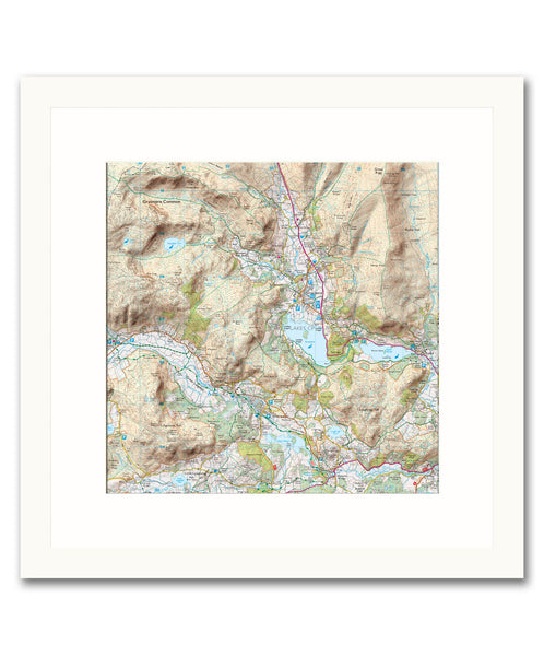 Framed Map - Custom Ordnance Survey Explorer Map with Hillshading from ...