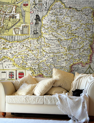 Map Wallpaper - Vintage County Map - Somerset