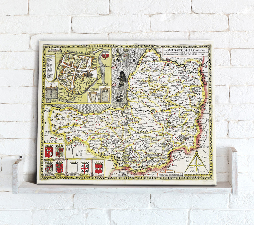 Map Canvas - Vintage County Map - Somerset - Love Maps On...
