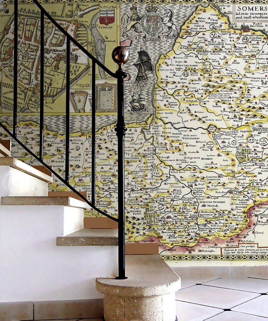 Map Wallpaper - Vintage County Map - Somerset - Love Maps On... - 2