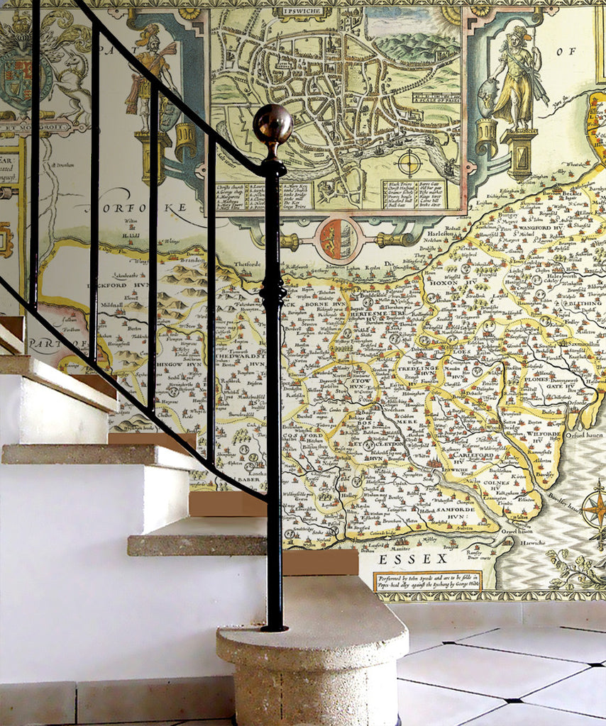 Map Wallpaper - Vintage County Map - Suffolk - Love Maps On... - 2
