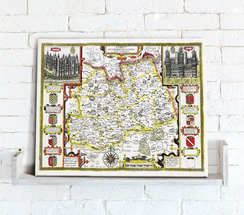 Map Canvas - Vintage County Map - Surrey