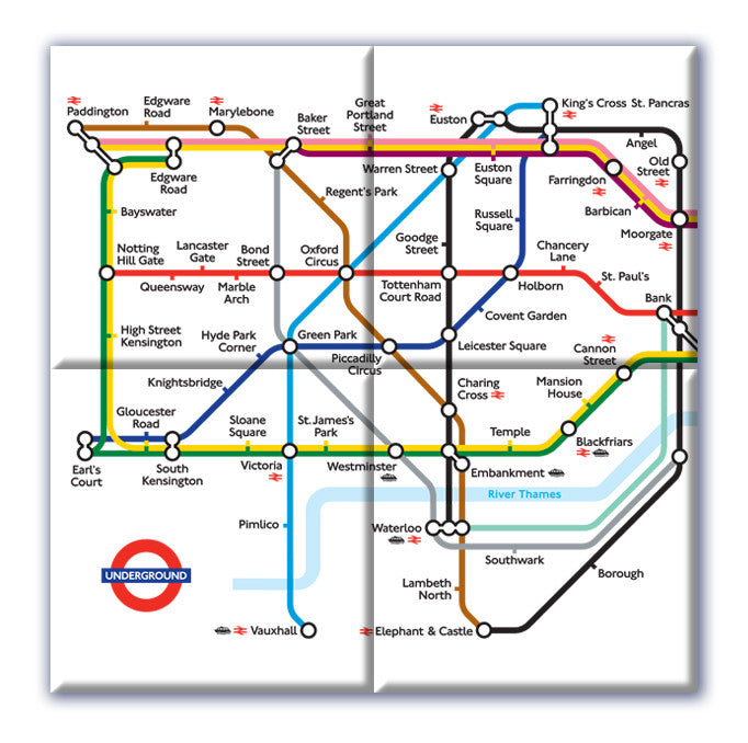 Ceramic Map Tiles - London Underground Map - Love Maps On... - 2