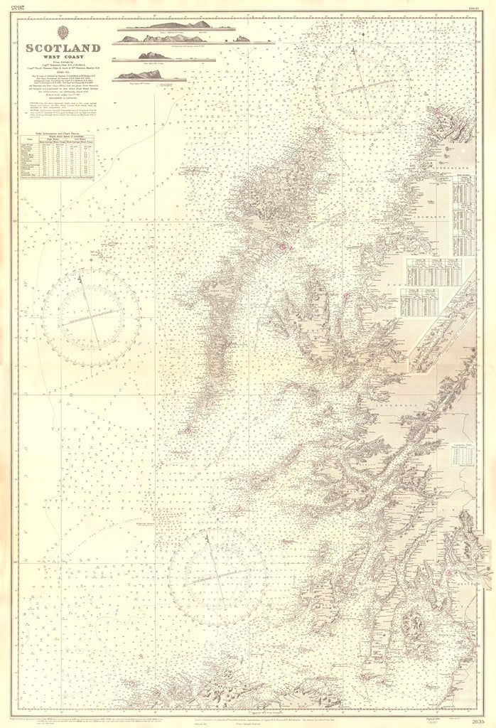 Vintage Nautical Chart - Admiralty Chart 2635 - West Coast of Scotland