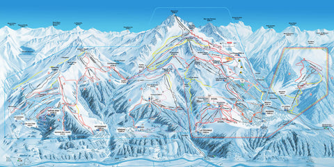 Verbier - Piste Map Canvas Print