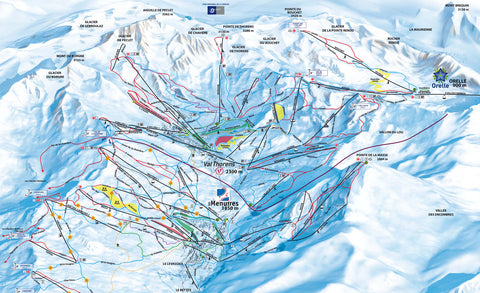 Val Thorens & Les Menuires - Piste Map Canvas Print
