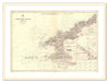Framed Vintage Nautical Chart - Admiralty Chart 1410 -  St Gowan's Head to New Quay
