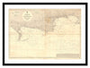 Framed Vintage Nautical Chart - Admiralty Chart 2615 -  Portland to Christchurch