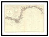 Framed Vintage Nautical Chart - Admiralty Chart 2620 -  Eddystone to Portland