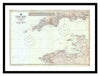 Framed Vintage Nautical Chart - Admiralty Chart 2649 - English Channel, Western Sheet