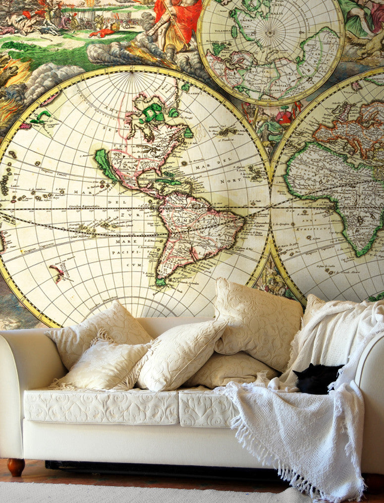 Map Wallpaper - van Schagen World Map - Love Maps On... - 1