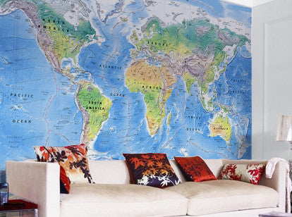 Map Wallpaper - Physical World Map - Love Maps On... - 1