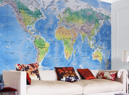 Map Wallpaper - Physical World Map