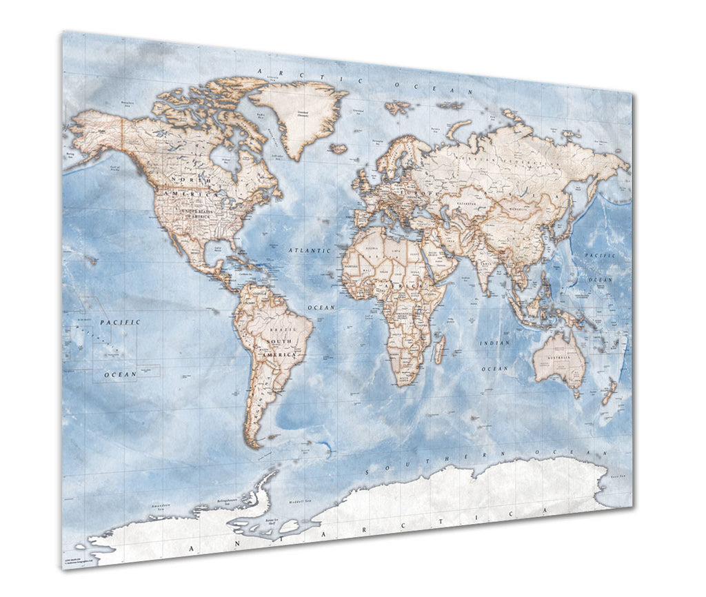 Political World Map - Discovery Poster Print- Love Maps On...