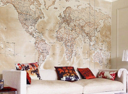 Map Wallpaper - Political World Map - Antique