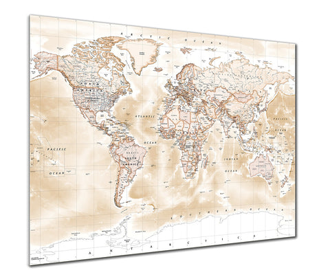 Map Poster - Political World Map - Antique