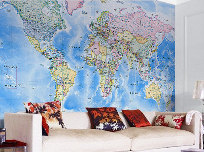 Map Wallpaper - Political World Map - Traditional