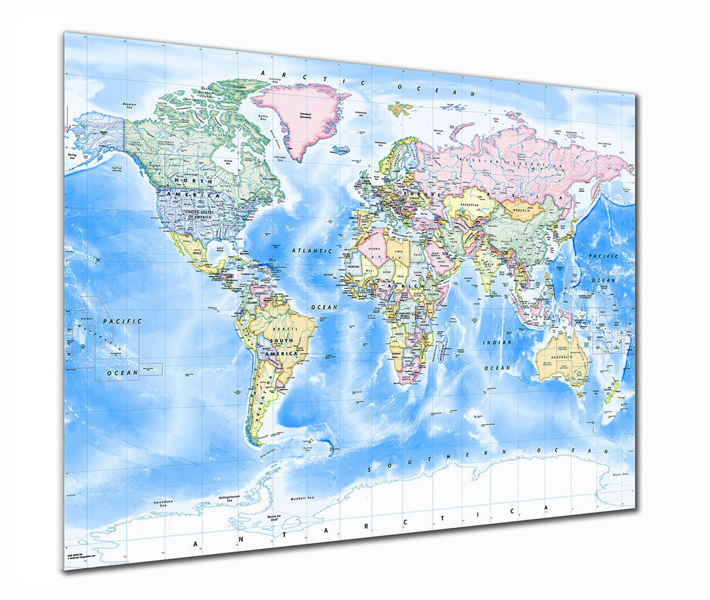 Map Poster - Political World Map - Traditional - Love Maps On... - 1