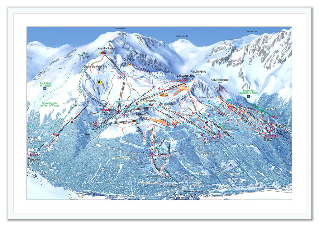 Les Arcs Map.pdf Framed Piste Map - Les Arcs from Love Maps On...