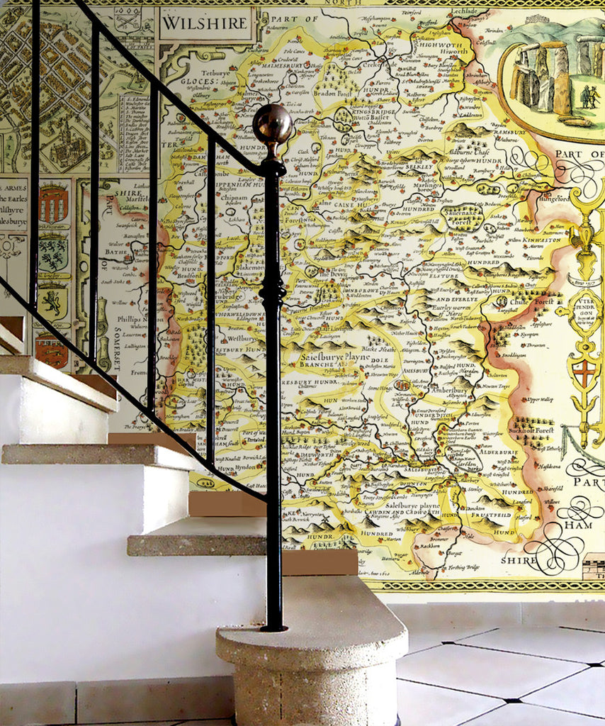 Map Wallpaper - Vintage County Map - Wiltshire - Love Maps On... - 2