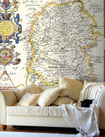 Map Wallpaper - Vintage County Map - Wiltshire